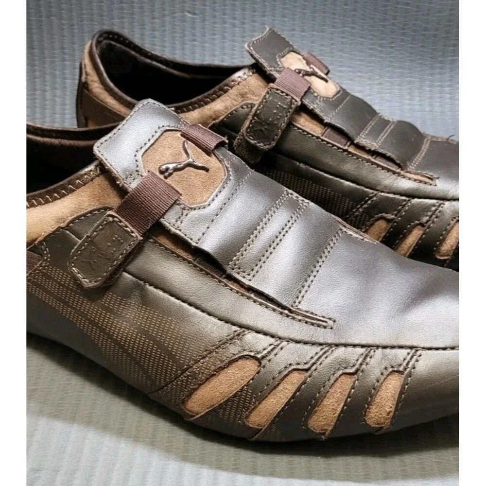 Puma Vedano V Driving Motorsport Shoes Brown Orange 303811 02 Mens Size 11